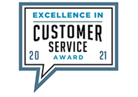 Excellence In Customer Service 2021 award
