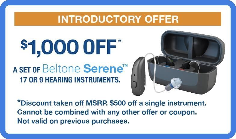 Promotion: $1,000 off Beltone Serene hearing instruments