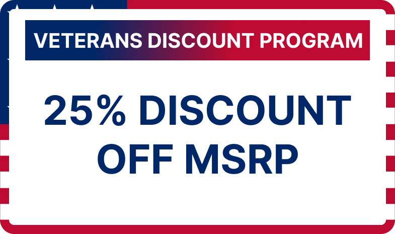 An image promoting a Veterans discount of 25% on hearing air retail prices.